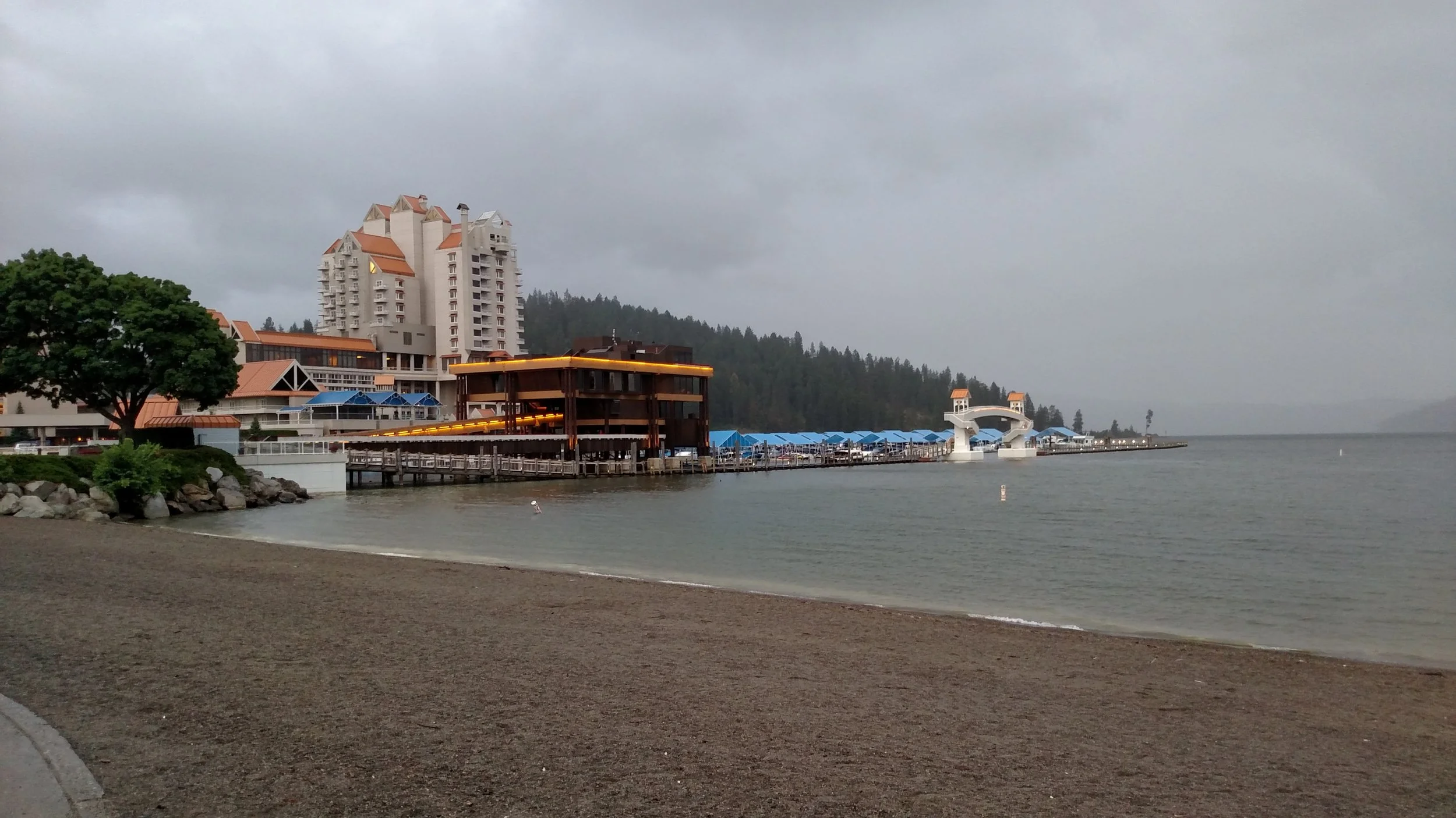 Coeur d'Alene in some light rain, still pretty though.
