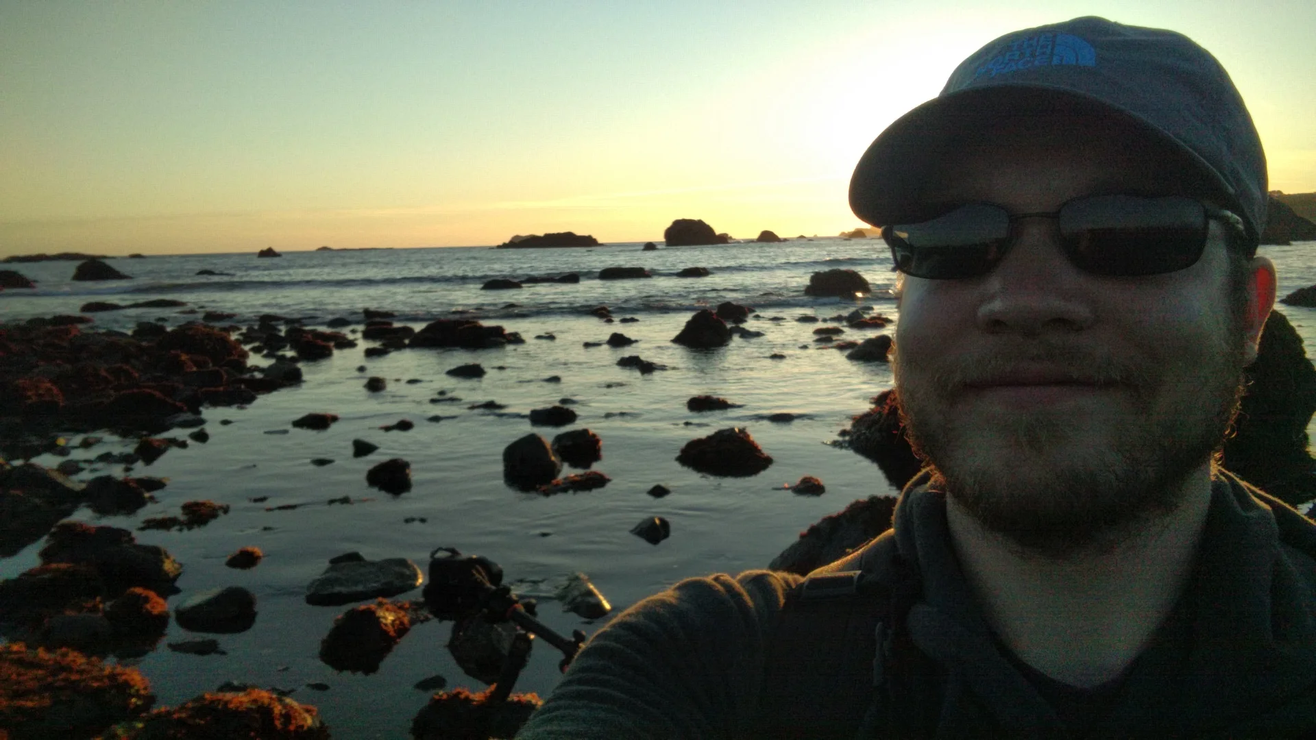 The Pacific Coast at sunset.