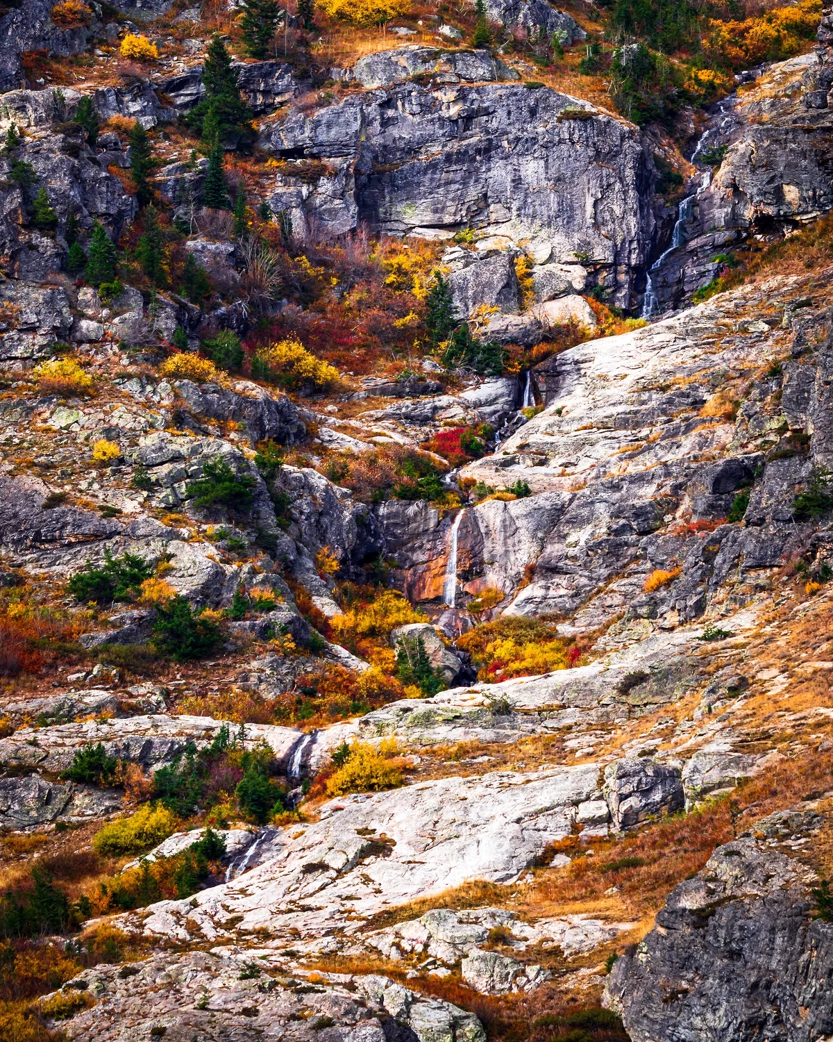 “Falling” - Water falls running down the side of the mountains from south of Jenny Lake.