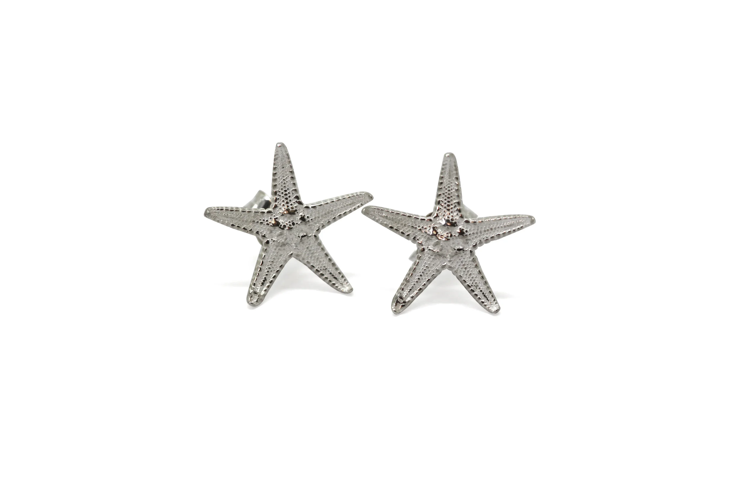 Silver Starfish Studs