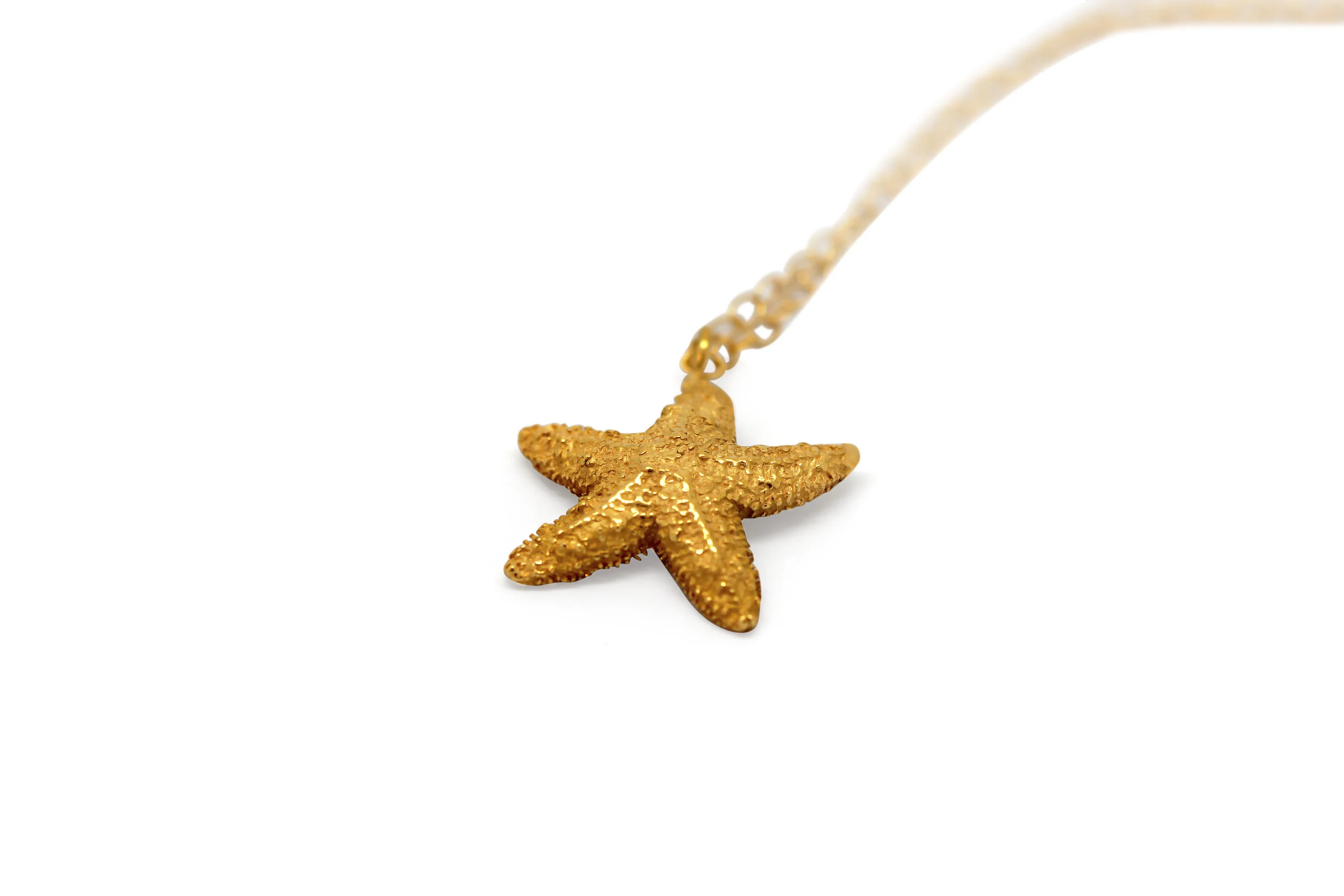 Large Gold Plated Starfish Necklace 