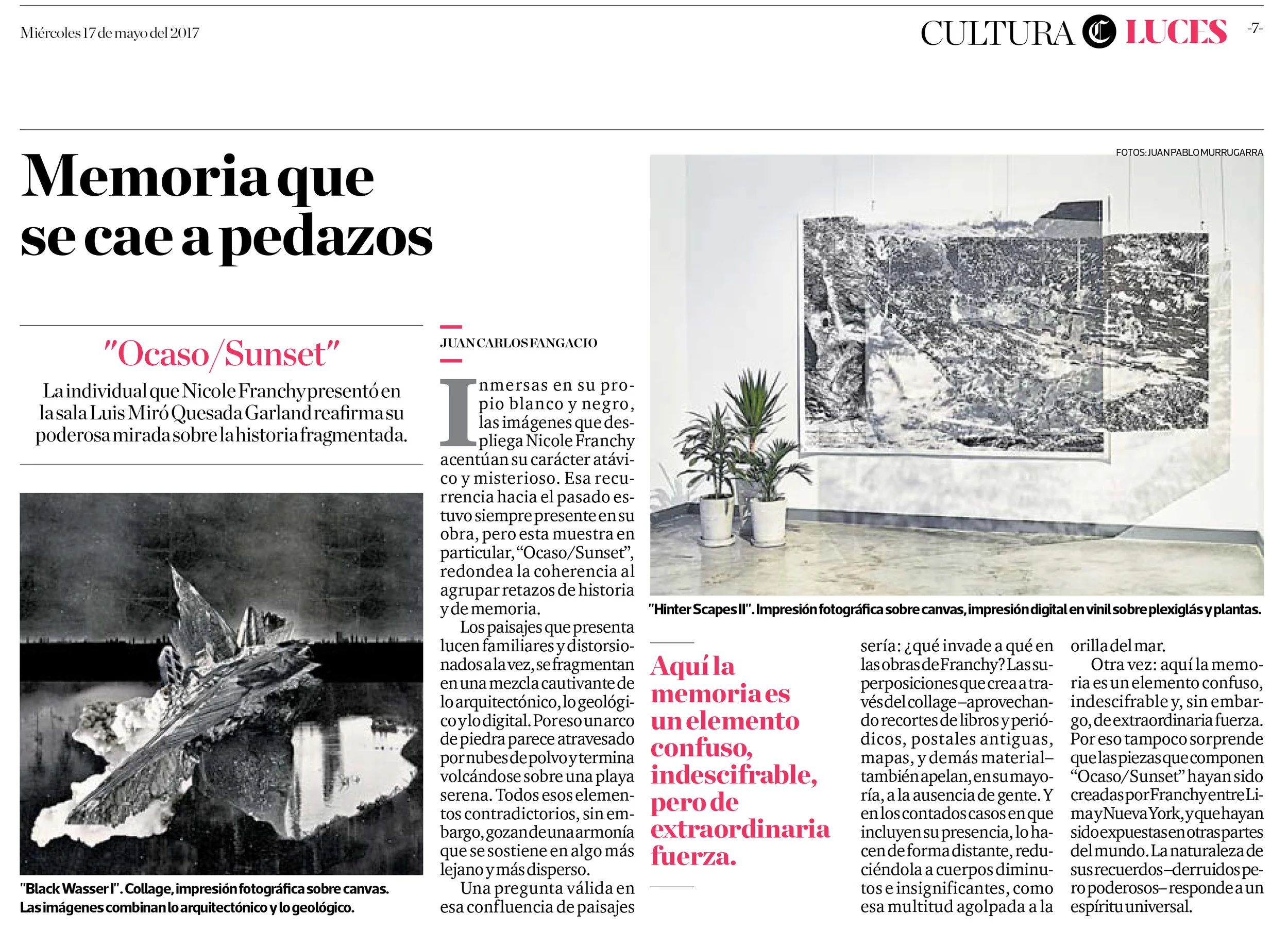 Memoria que se cae a pedazos - El Comercio