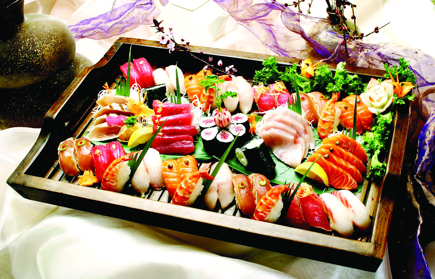 Sashimi, Sushi, and Roll Combination