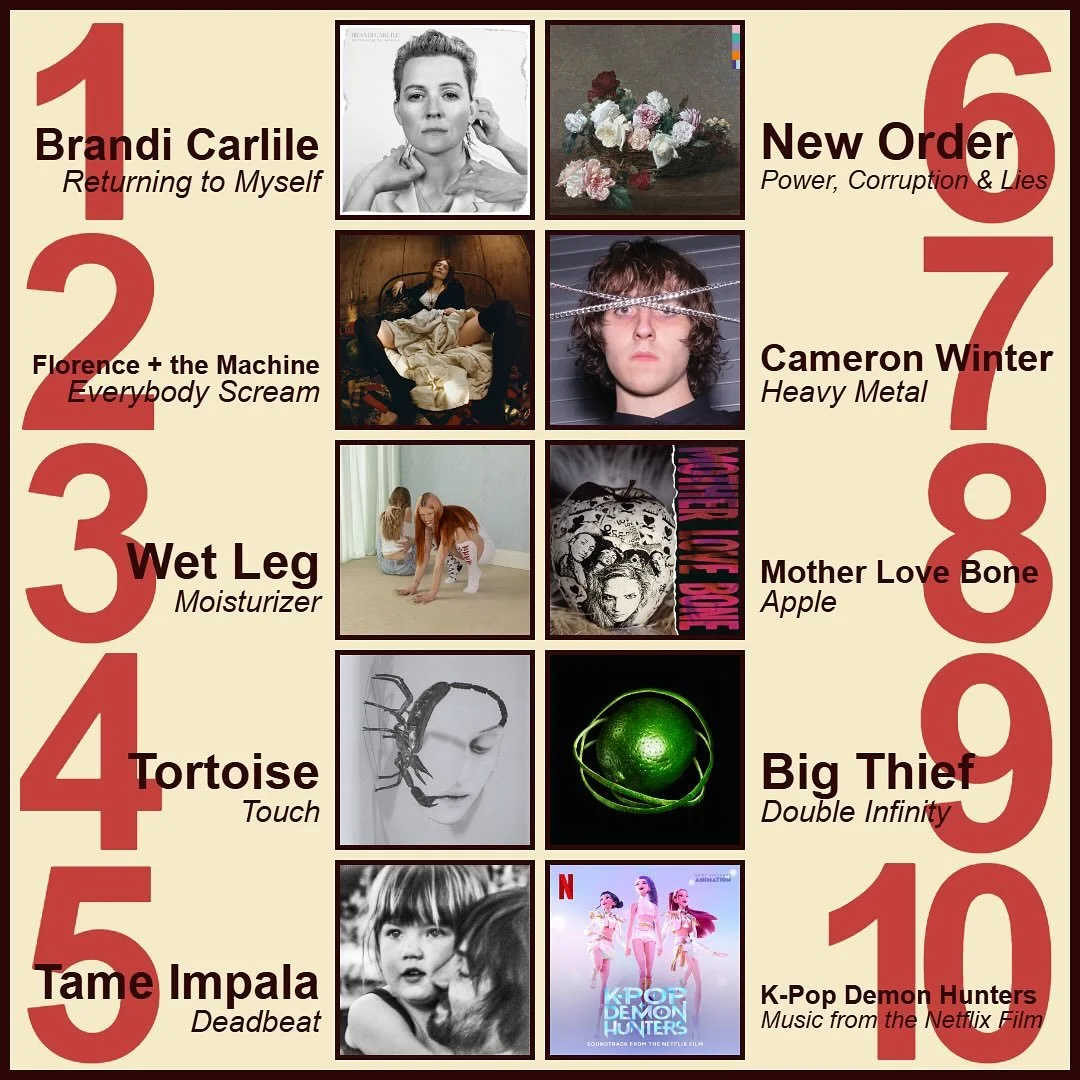 ✨ Our past week&rsquo;s best sellers! ✨
1️⃣ Brandi Carlile - Returning to Myself
2️⃣ Florence + the Machine - Everybody Scream
3️⃣ Wet Leg - Moisturizer
4️⃣ Tortoise - Touch 
5️⃣ Tame Impala - Deadbeat 
6️⃣ New Order - Power, Corruption &amp; Lies
7️