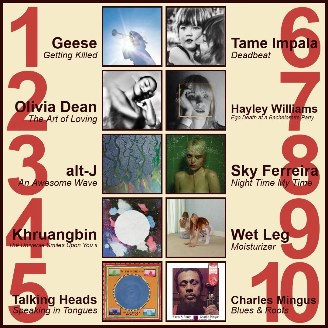 ✨ Our past week&rsquo;s best sellers! ✨
1️⃣ Geese - Getting Killed 
2️⃣ Olivia Dean - The Art of Loving 
3️⃣ Alt-J - An Awesome Wave 
4️⃣ Khruangbin - The Universe Smiles Upon You ii
5️⃣ Talking Heads - Speaking in Tongues
6️⃣ Tame Impala - Deadbeat
