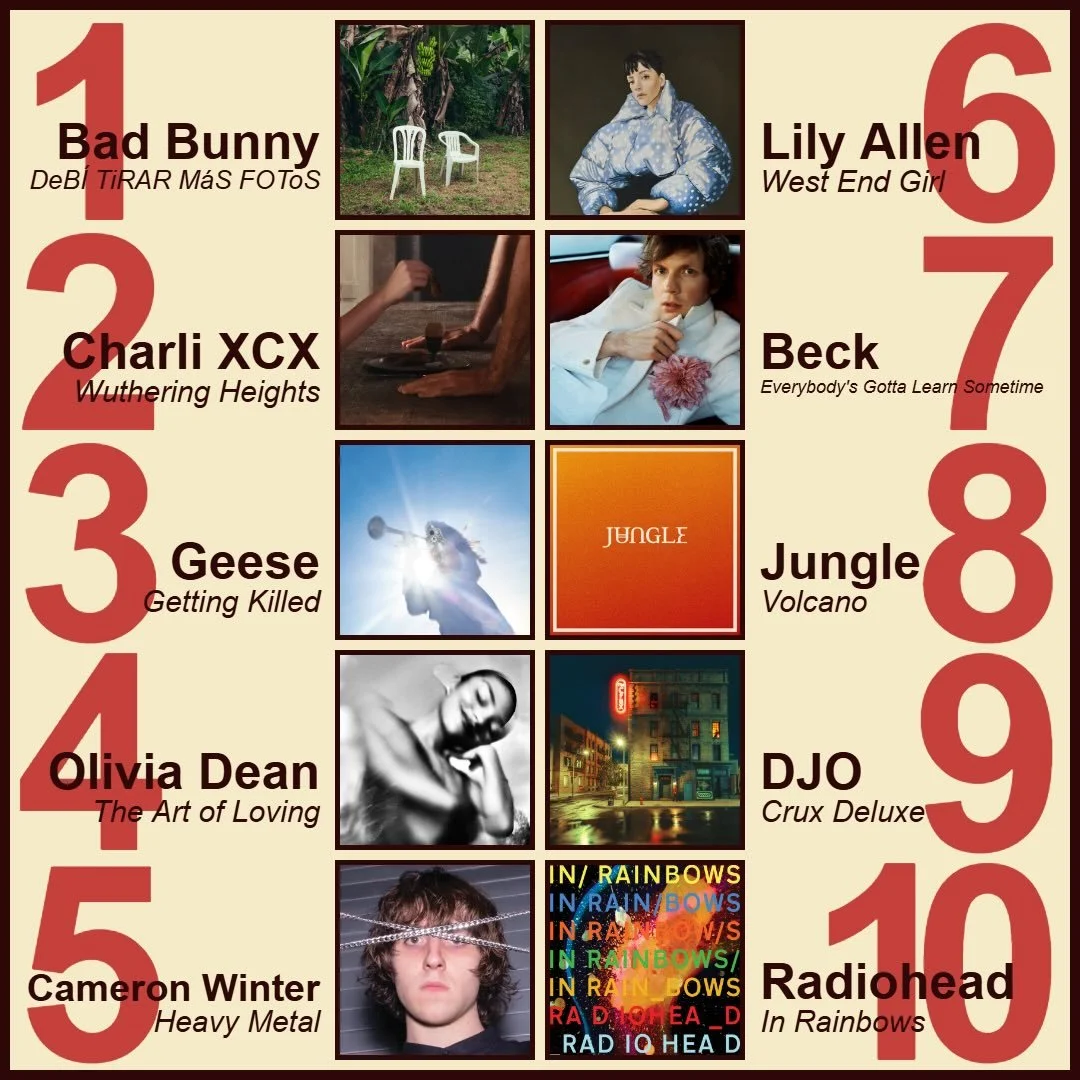 ✨ Our past week&rsquo;s best sellers! ✨
1️⃣ Bad Bunny -  DeB&Iacute; TiRAR M&aacute;S FOToS
2️⃣ Charli XCX - Wuthering Heights
3️⃣ Geese - Getting Killed
4️⃣ Olivia Dean - The Art of Loving 
5️⃣ Cameron Winter - Heavy Metal
6️⃣ Lily Allen - West End 