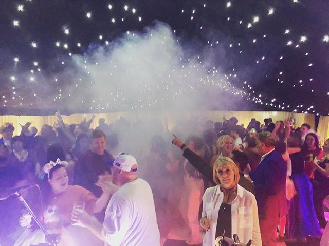So much fun for Ellie&rsquo;s 18th &amp; Nick&rsquo;s 50th! SO MANY AMAZING COSTUMES!!! 🙈😂🎬🎥
&bull;
The dance floor was full ALL NIGHT LONG - what a brilliant crowd! 👏🏻👏🏻👏🏻
&bull;
#movie #themovies #fancydress #smokemachine #marquee #kneppc