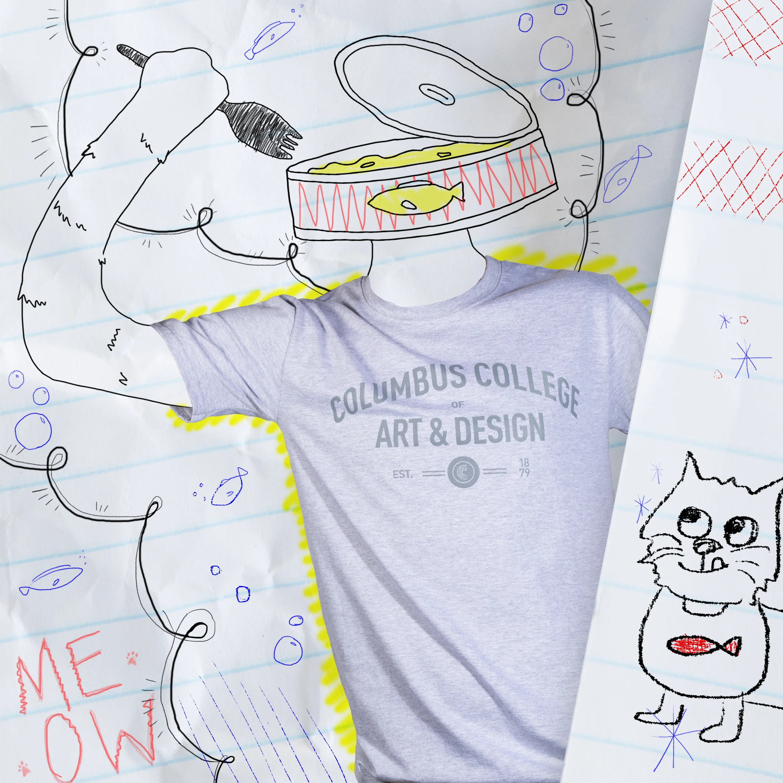 Gray Columbus College of Art & Design Est. 1879 T-shirt 2.jpg