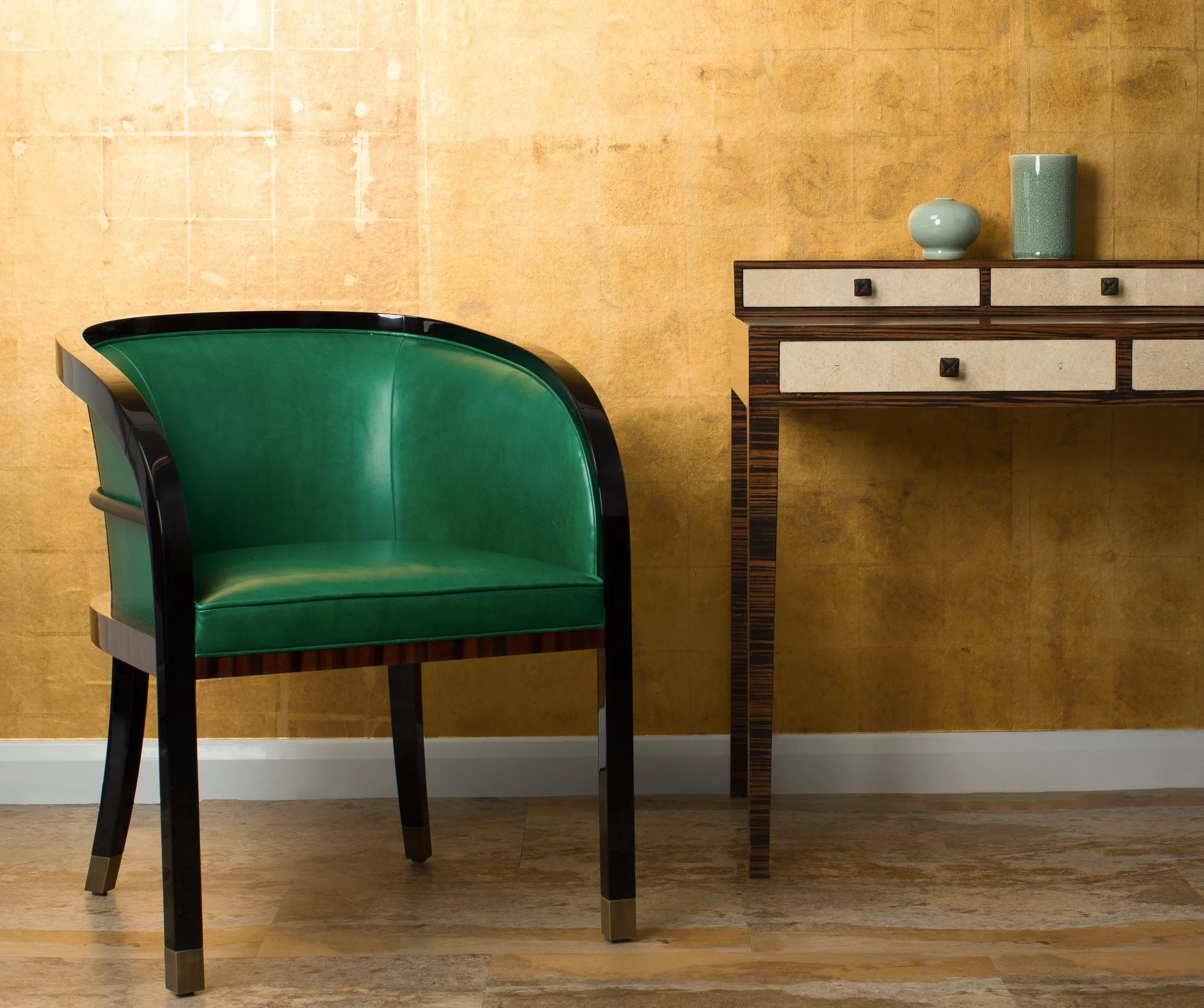 Eliska Design_Bespoke Bronze Macassar and Black Lacquer Chair.jpg