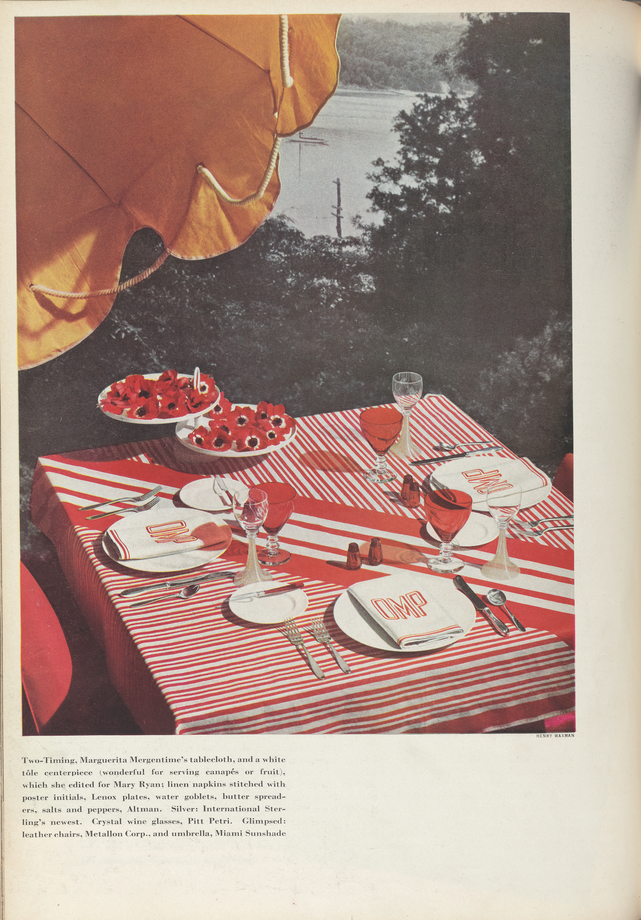 Marguerita Mergentime’s Two-Timing tablecloth featured in House Beautiful, February 1935.