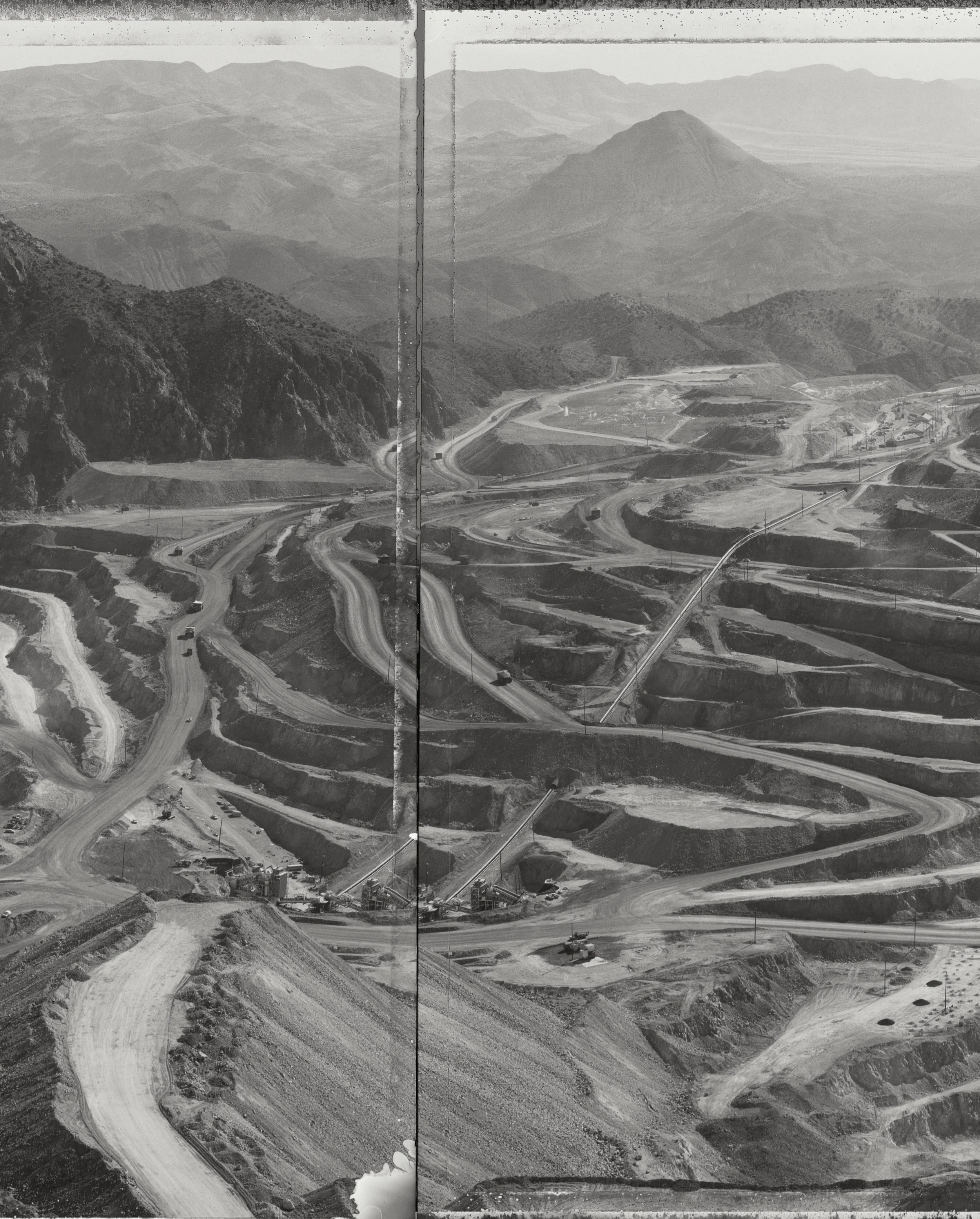 Morenci open pit copper mine, Arizona. Detail of preceding image.