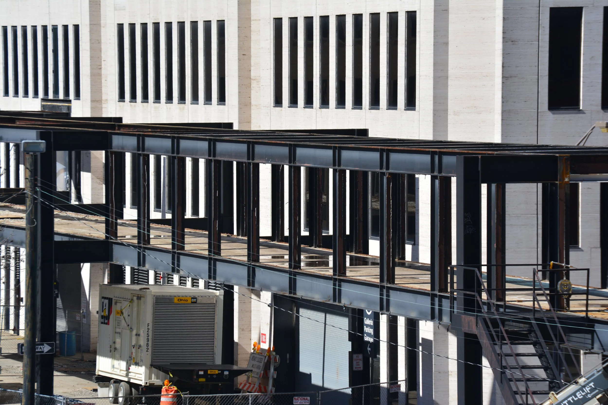 Completed Pedestrian Bridge Glass Demo Downtown Columbus Ohio