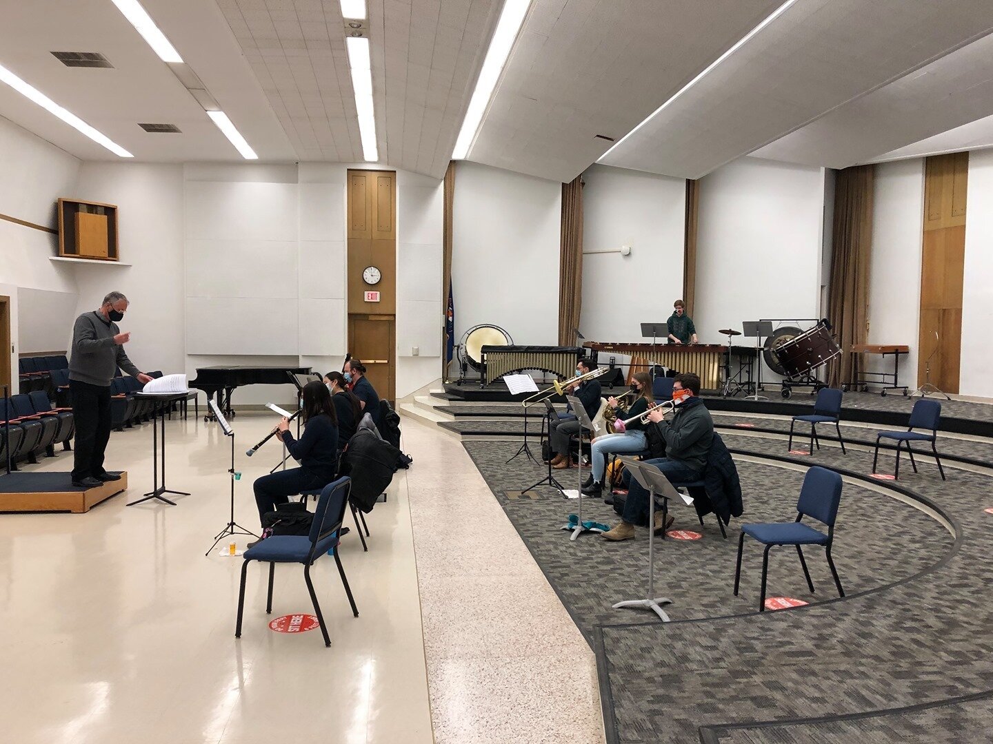 The Illinois Wind Symphony has been preparing &quot;Ba Yin&quot; by Chinese-American composer Chen Yi which was written for saxophone quartet and wind ensemble. Dr. Peterson can be seen leading members of the wind ensemble prior to combining with the