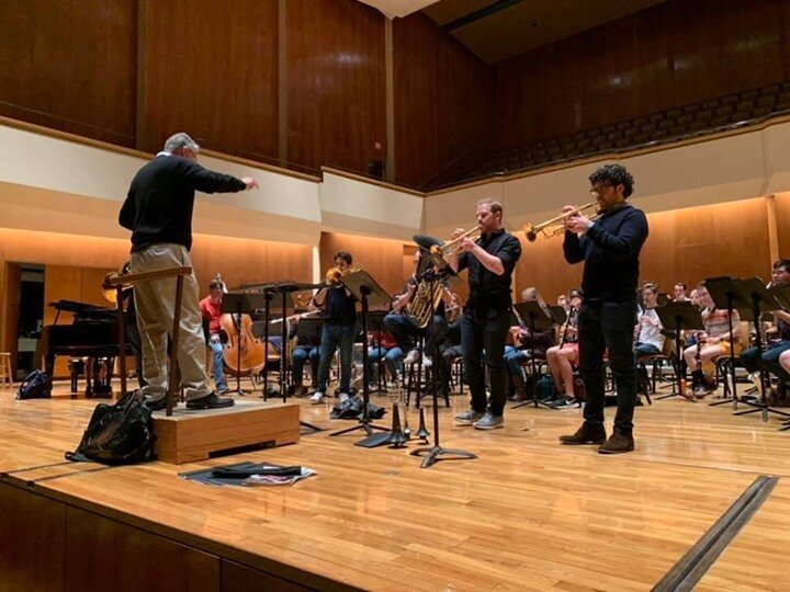 We cannot WAIT to be back in the Krannert Center for the Performing Arts to be giving concerts and collaborating with our outstanding faculty and guests again! 

This photo is from our collaboration with the Canadian Brass on the world premiere of Da