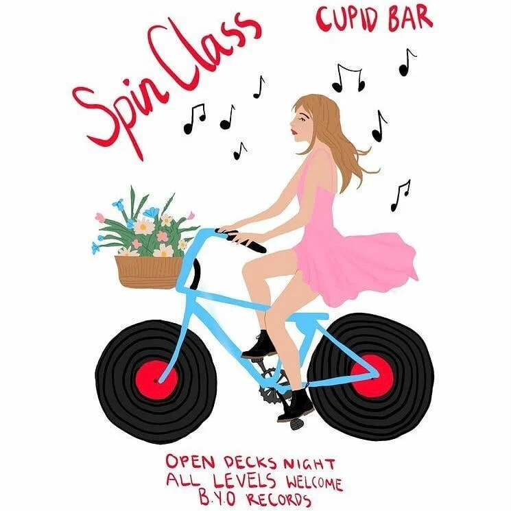 Spin Class returns Wednesday 21st July!
All skill levels are welcome and Lucia is able to teach the basics to any first timers who are interested. BYO records, come along at 7pm to put your name down for a 20 minute set. Hang out and have some delici