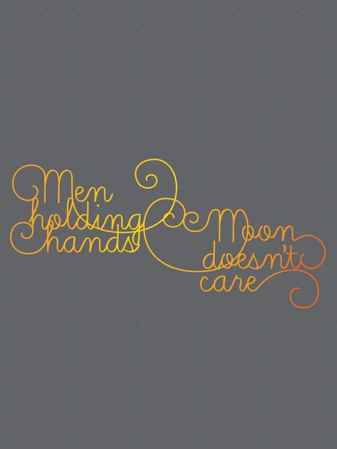 Men holding hands. Moon doesn't care. / 030410