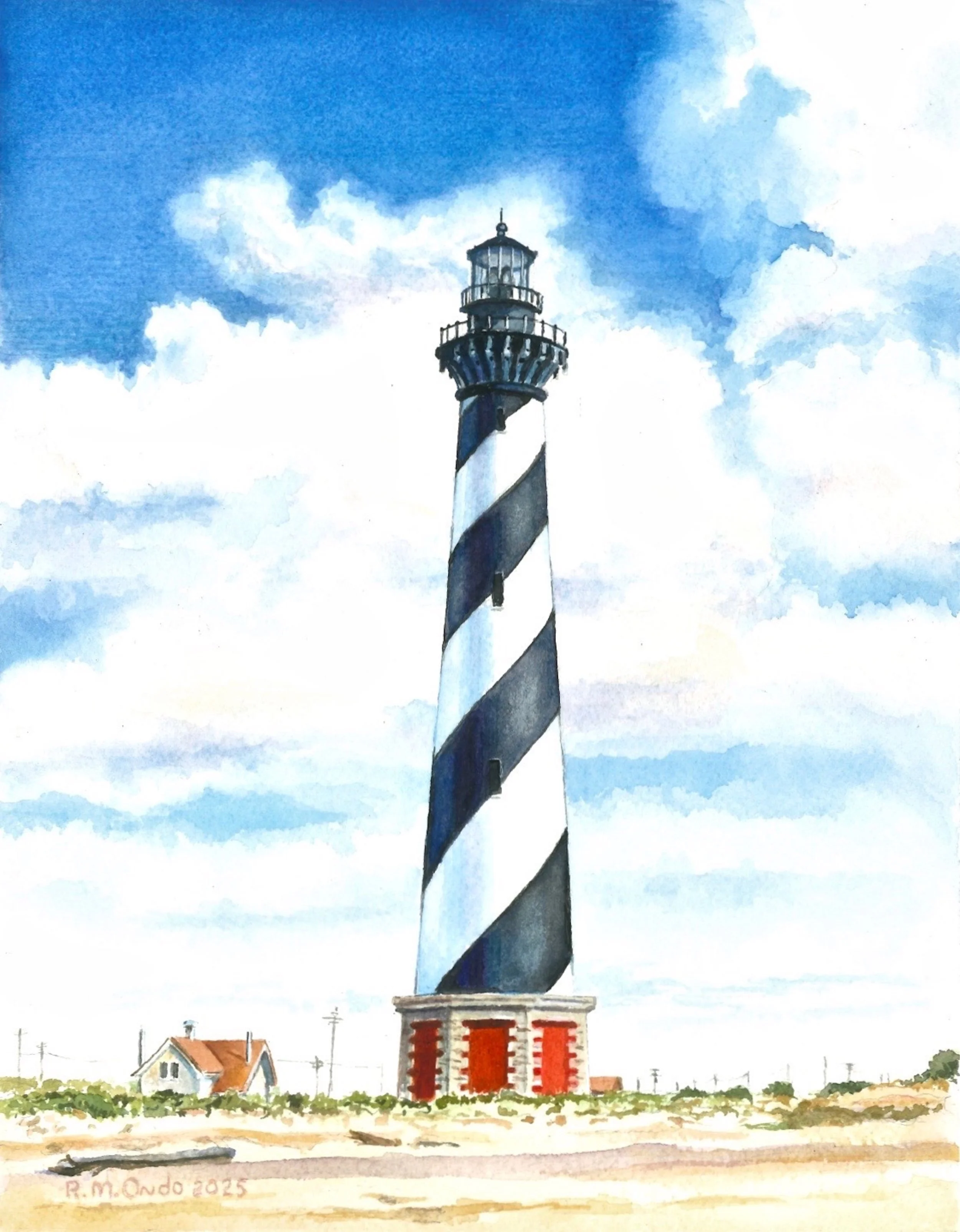 Ondo_Cape Hatteras Lighthouse_Watercolor_12%22x15%22_$400.00.jpg