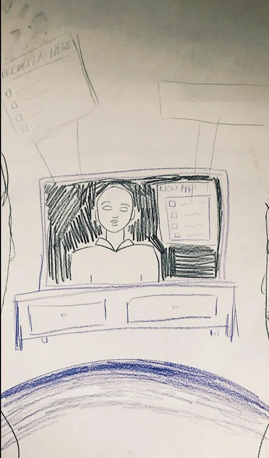 PHOTO: FLYNN OSMAN / BLENDED Nancy Pop’s Drawing of President 53