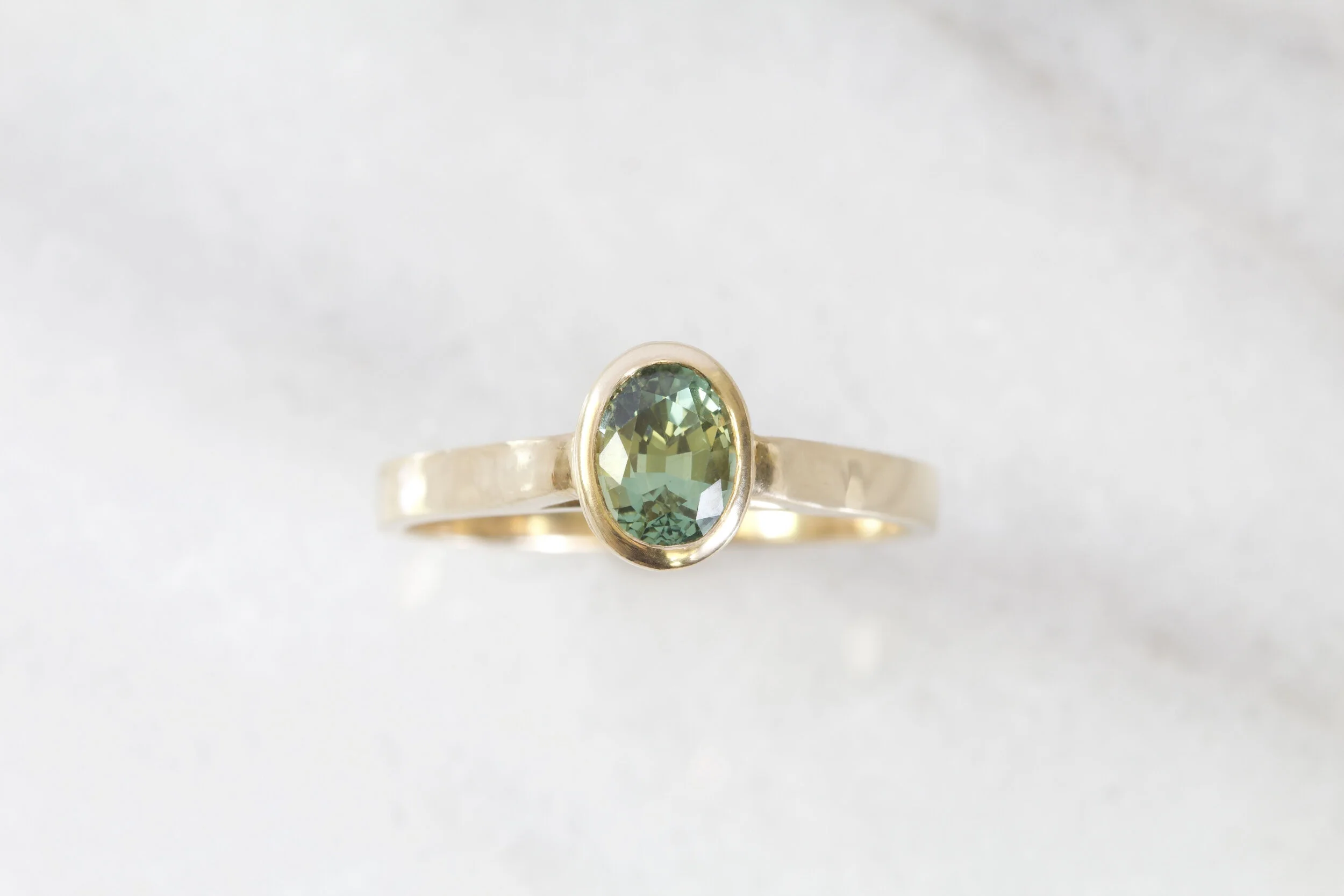 Modern Cathedral Setting with 1.08ct Parti Sapphire