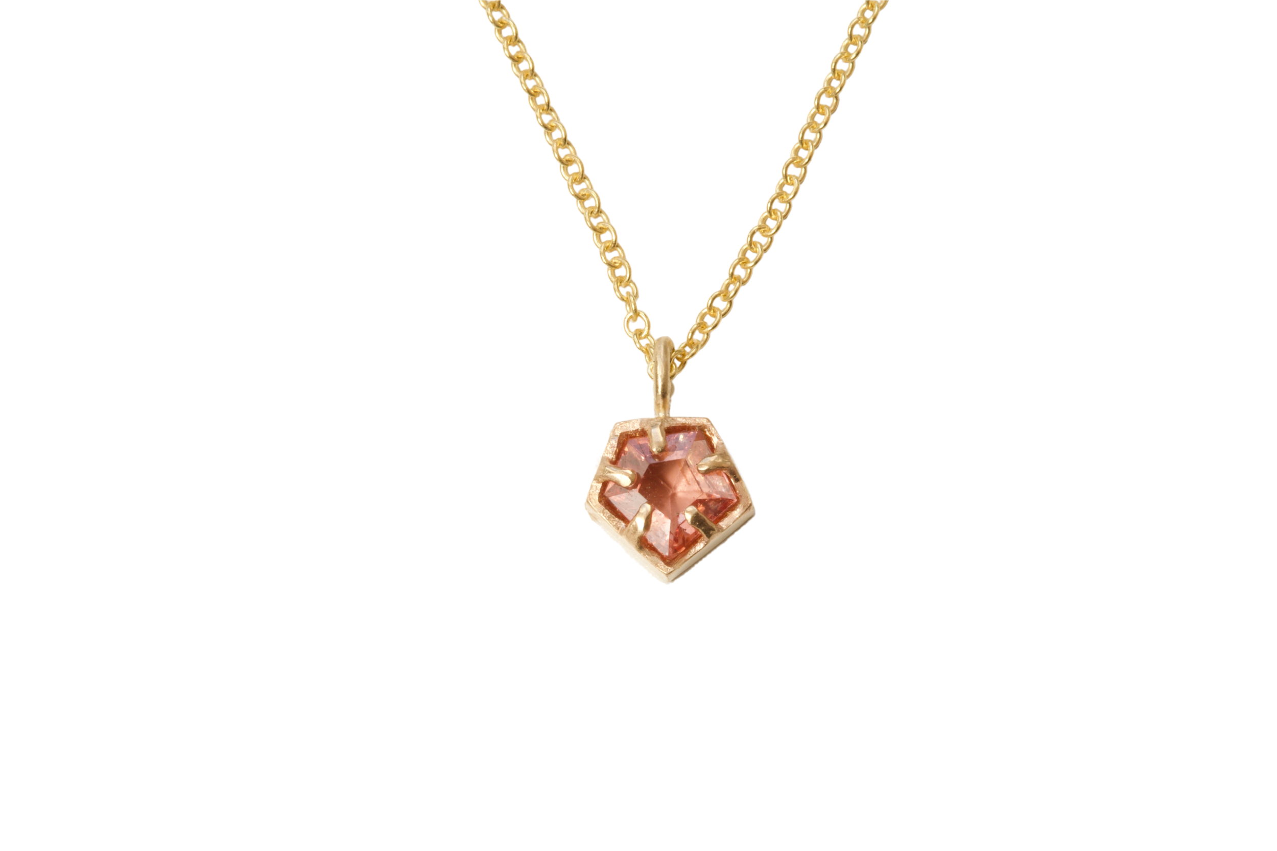 Geo Cut Spinel Necklace - Peach