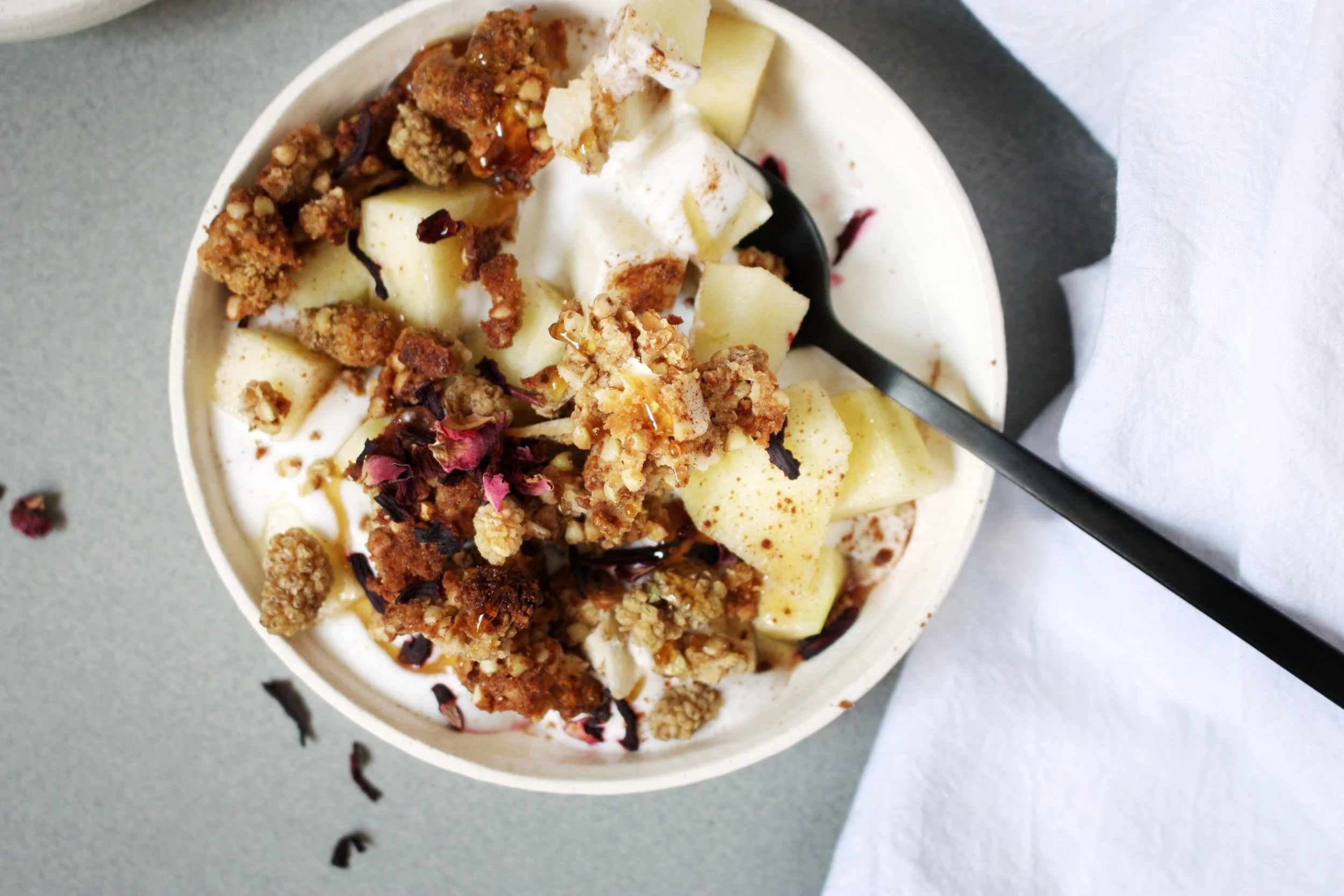 Sprouted Buckwheat and Leftover Nut Pulp Mulberry Granola (gluten-free)