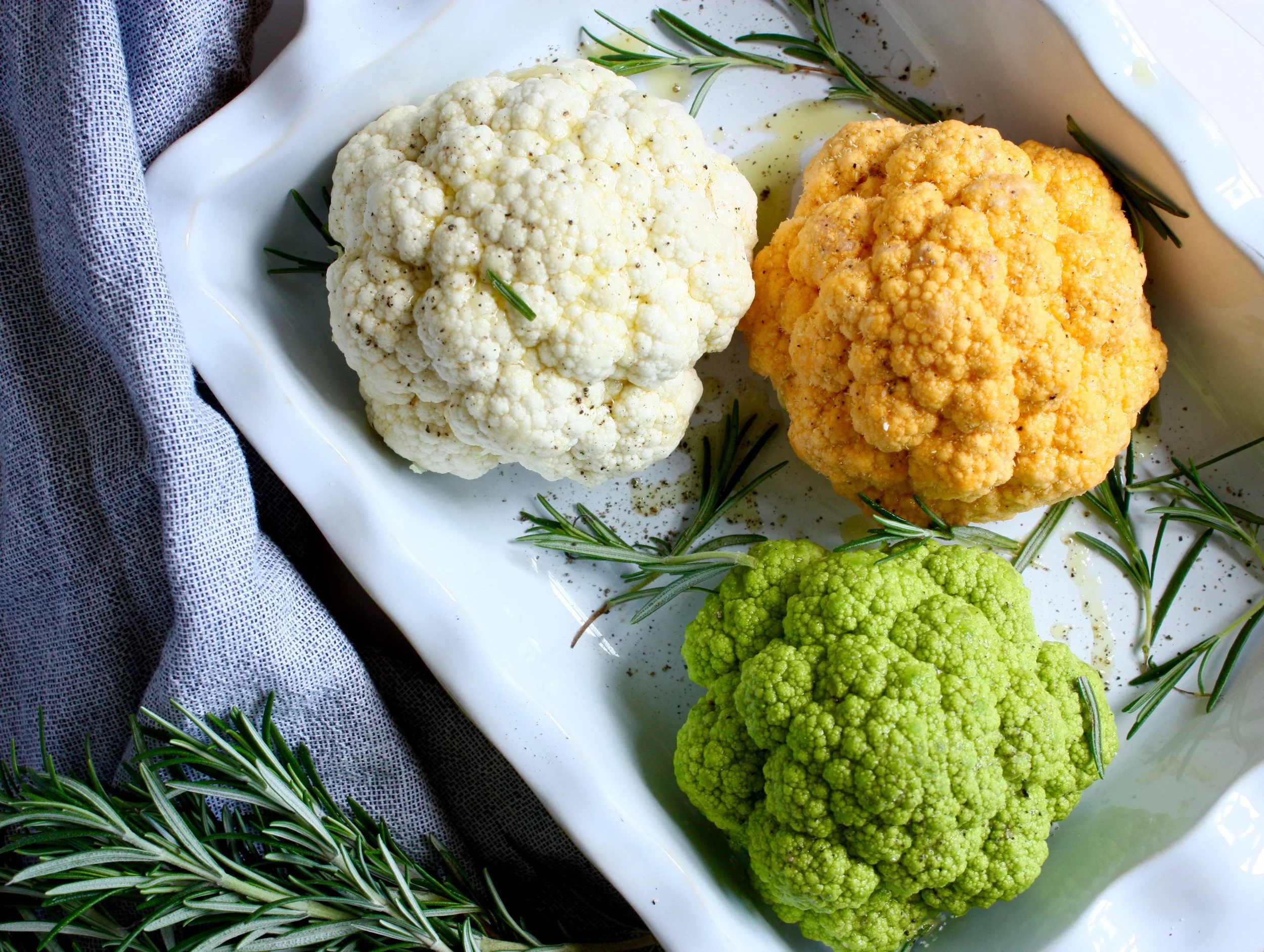 Roasted Whole Cauliflower (dairy-free option)