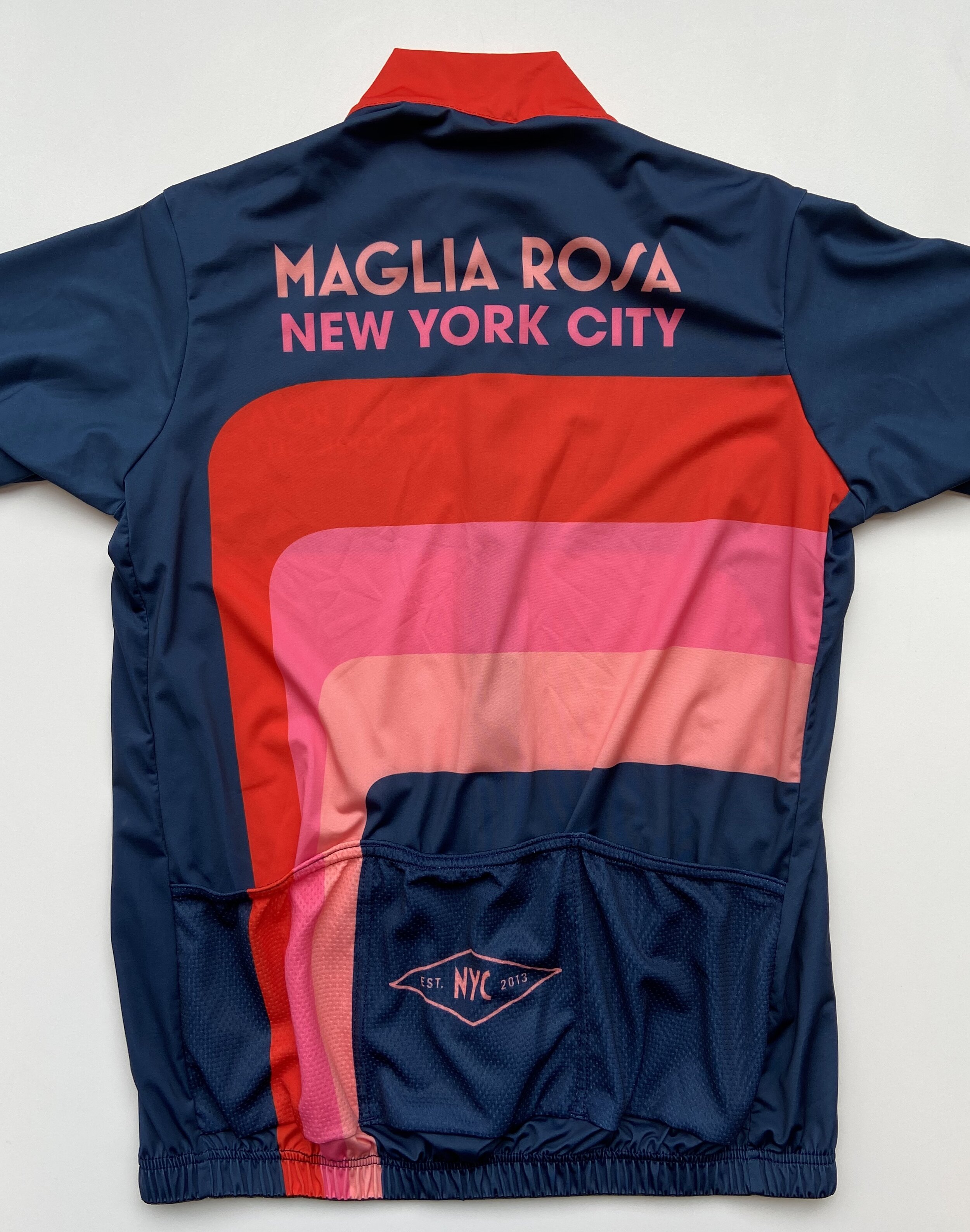 Maglia Rosa NYC Men's Short Sleeve Jersey - Navy/Red/Pink Edition