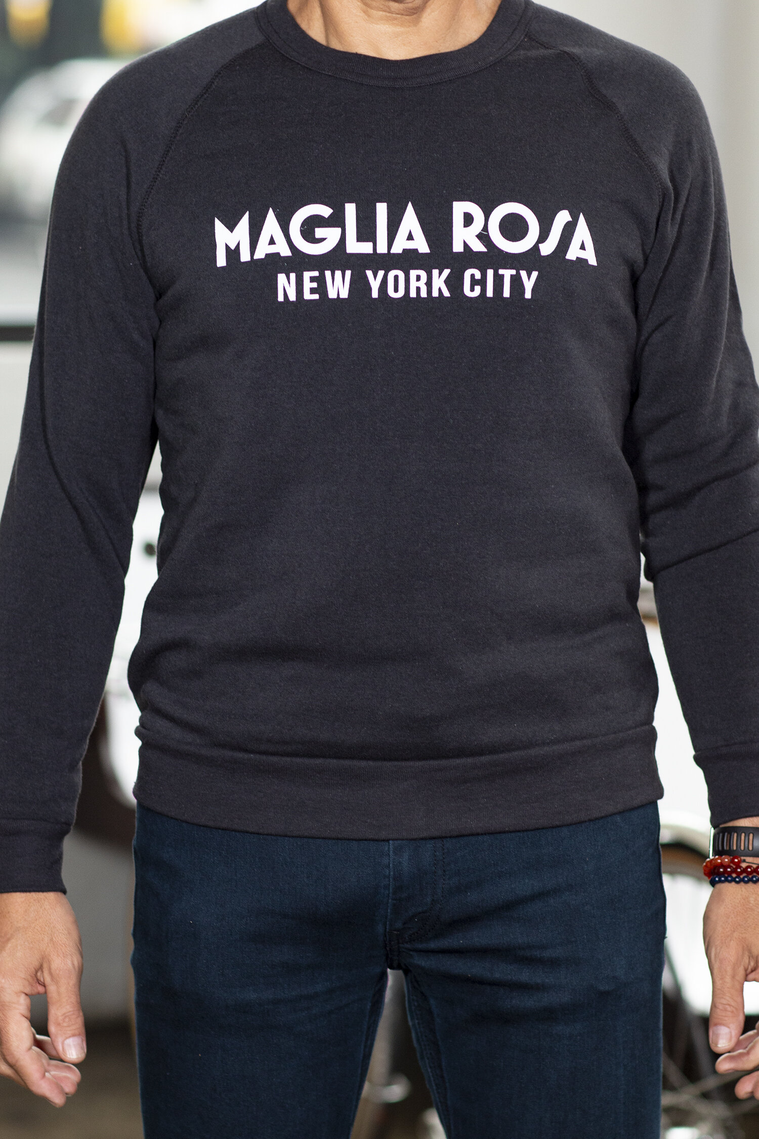 Maglia Rosa NYC Crewneck Sweatshirt - Black / White Logo