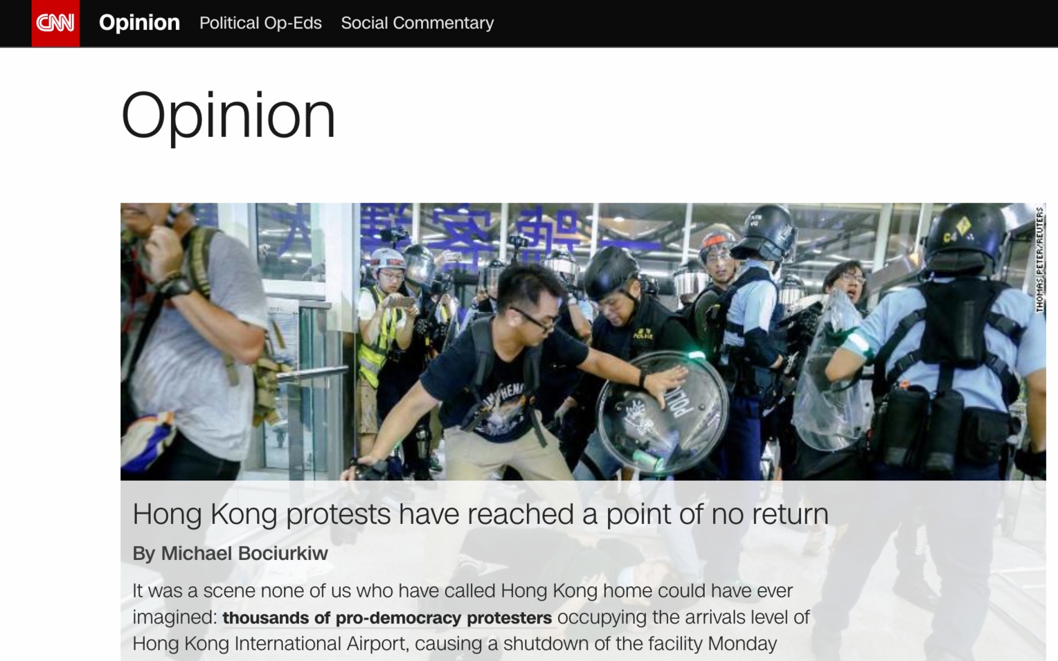 CNN Opinion, August 13, 2019: To read, click here