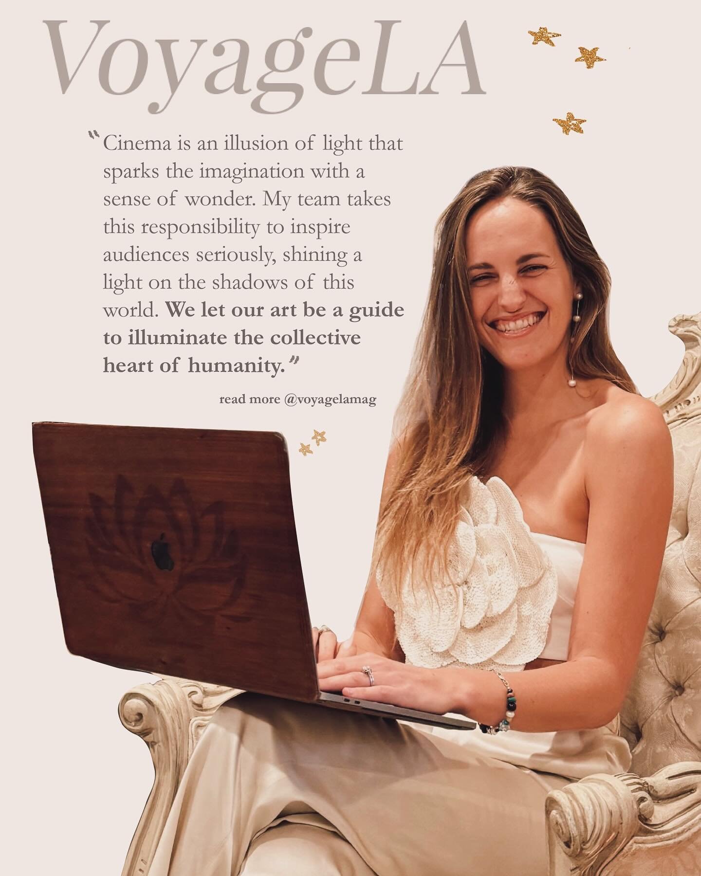 For years it&rsquo;s been a dream of mine to get to share my story with the @voyagelamag team. Still pinching myself we got invited to chat this year. I love you, LA!!✨🪄 @en.light.en.productions #dreamscometrue #enlightentheworld