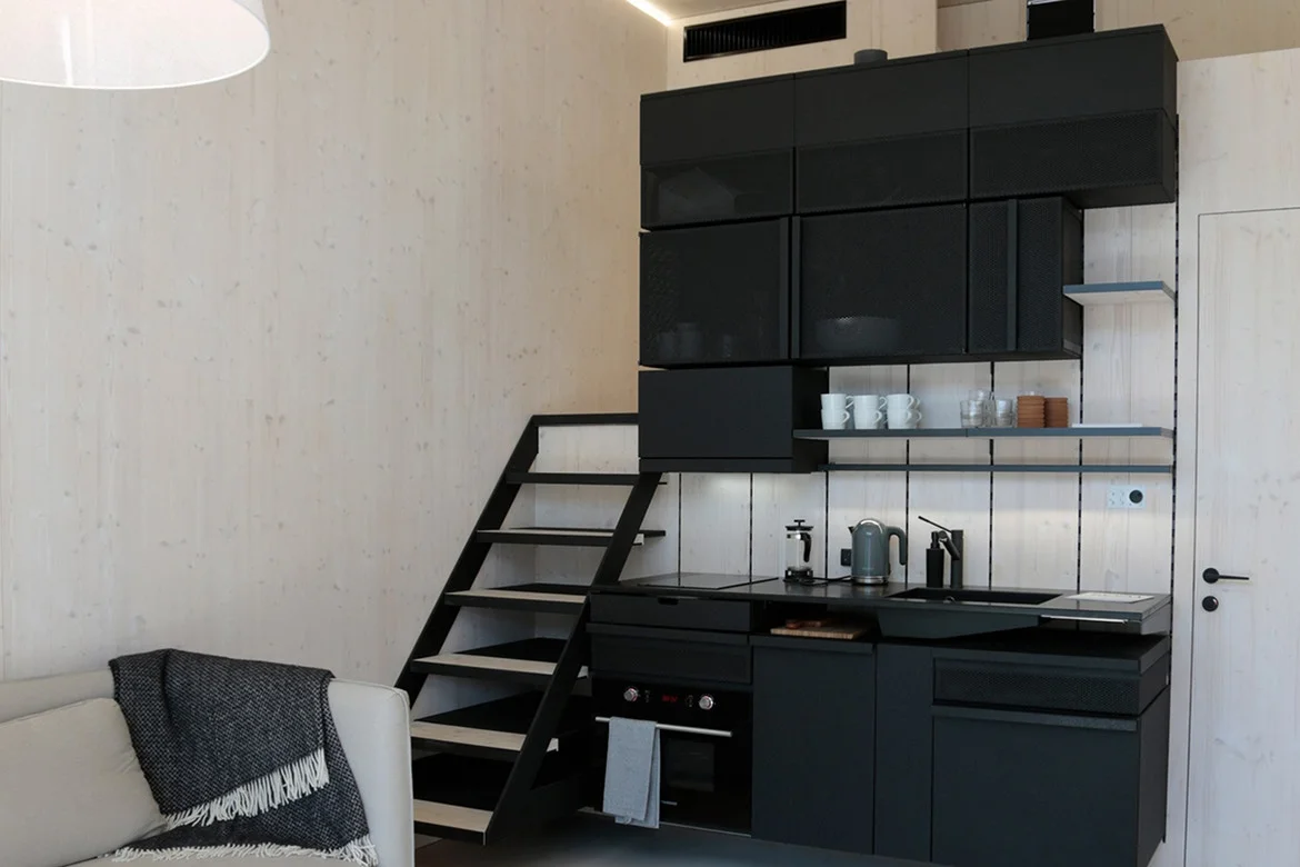 Contemporary kitchen with island