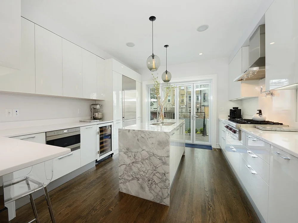Modern kitchen with dark cabinets