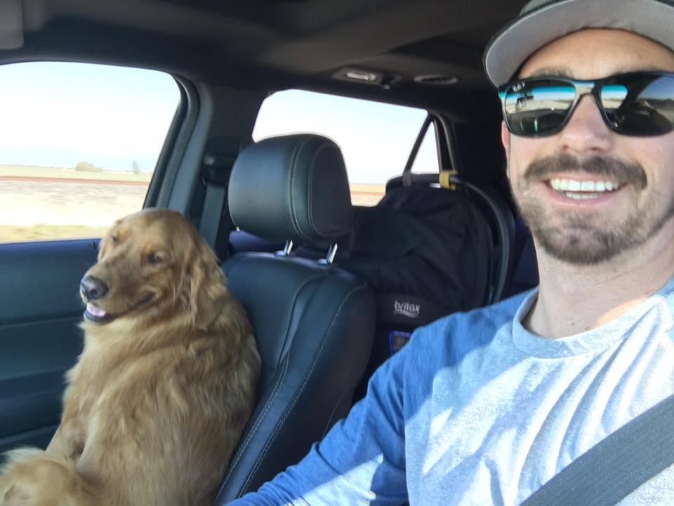 Lucy road trippin' with Dad