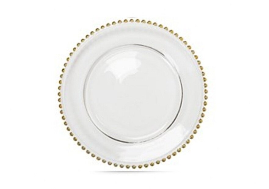 Glass Beaded Charger Plates (Gold) (Copy)