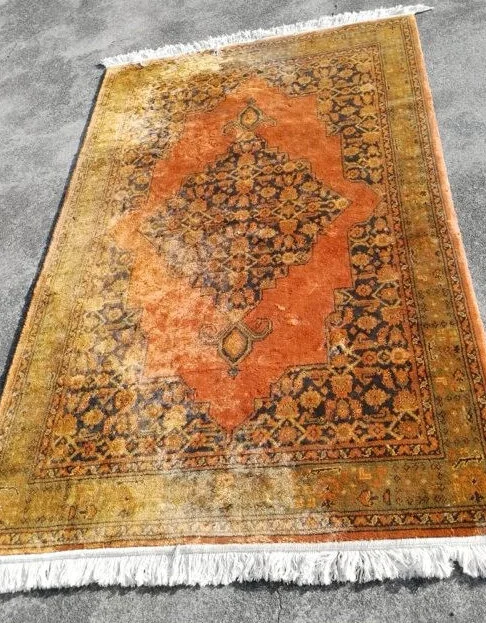 Persian Tasseled Rug 2m (Mustard/Tan)