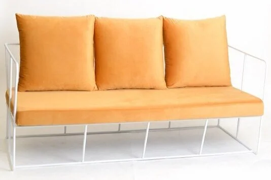Arrow Velvet 3 Sofa (Mustard)
