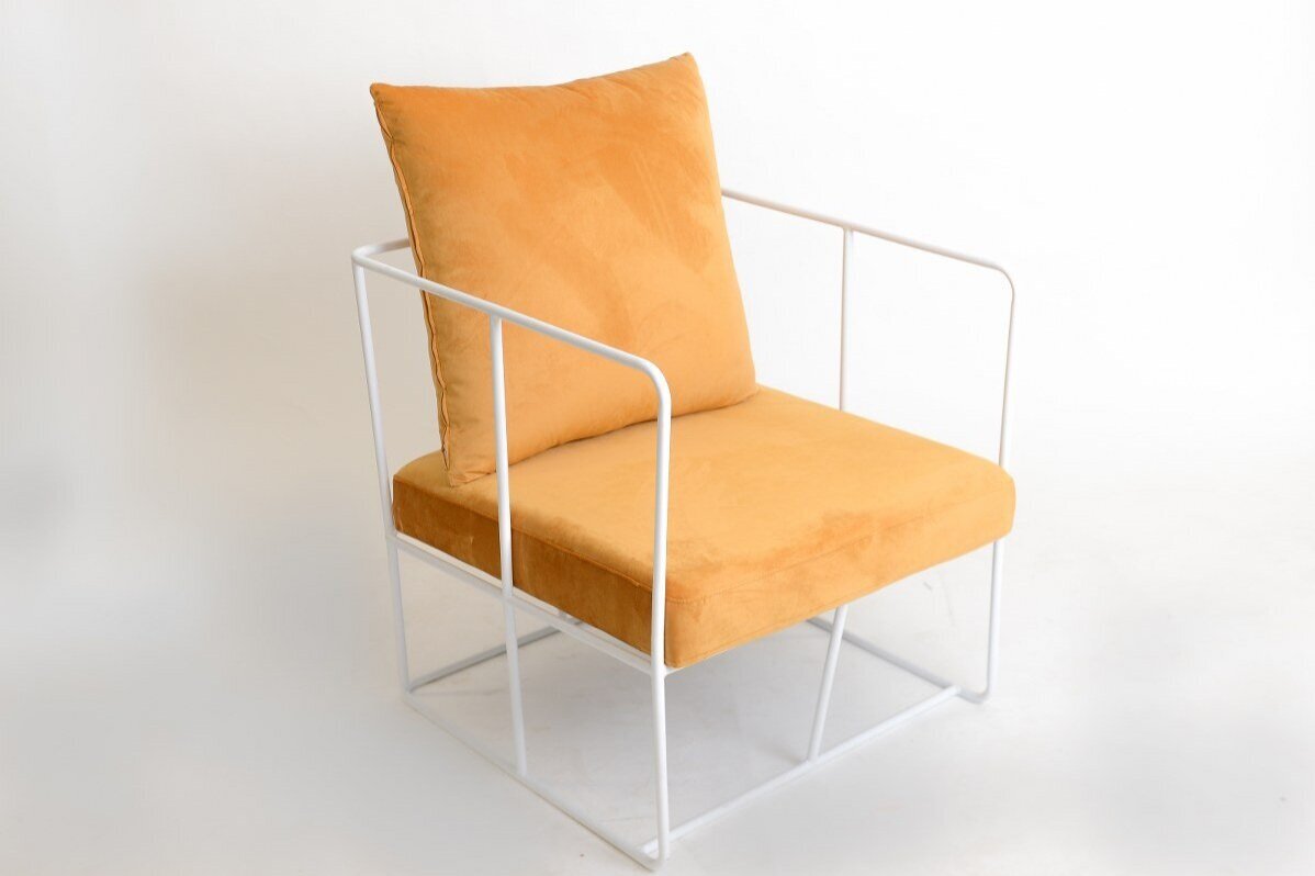 Arrow Velvet Armchair (Mustard)