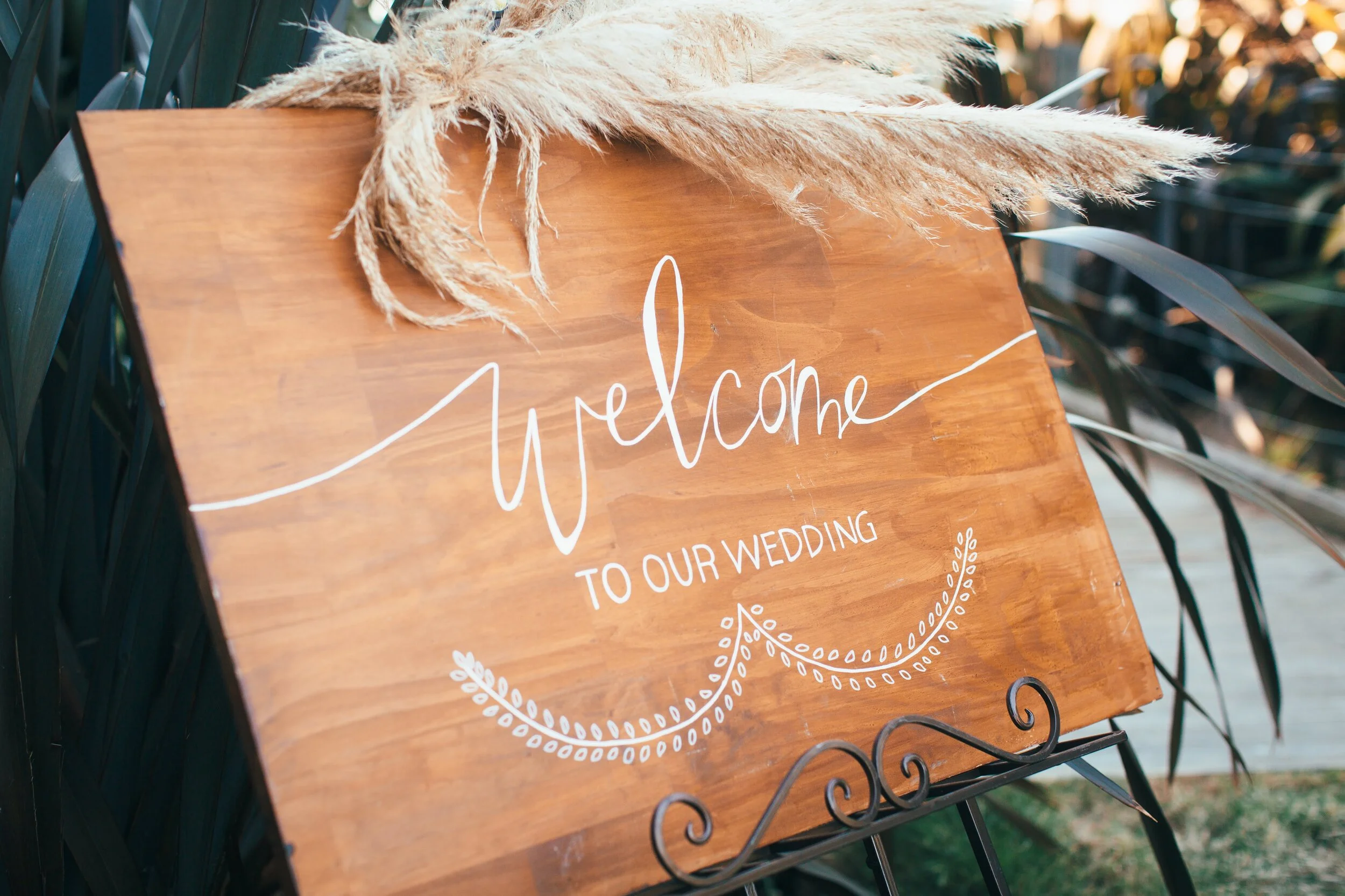 Wooden Welcome Sign + Easel