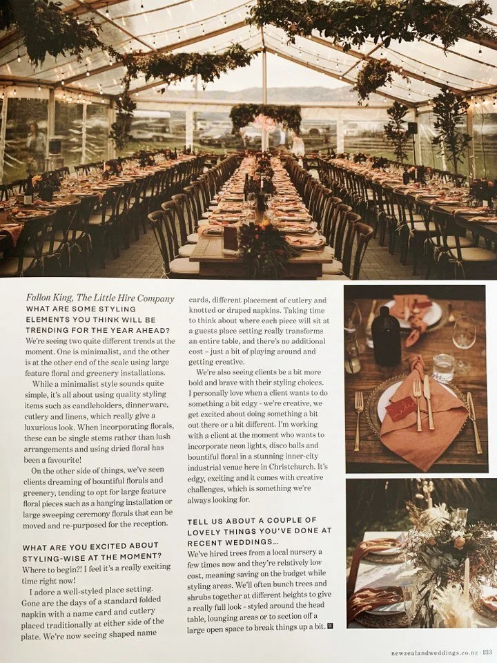 Top NZ Wedding Stylist - The Little Hire Company