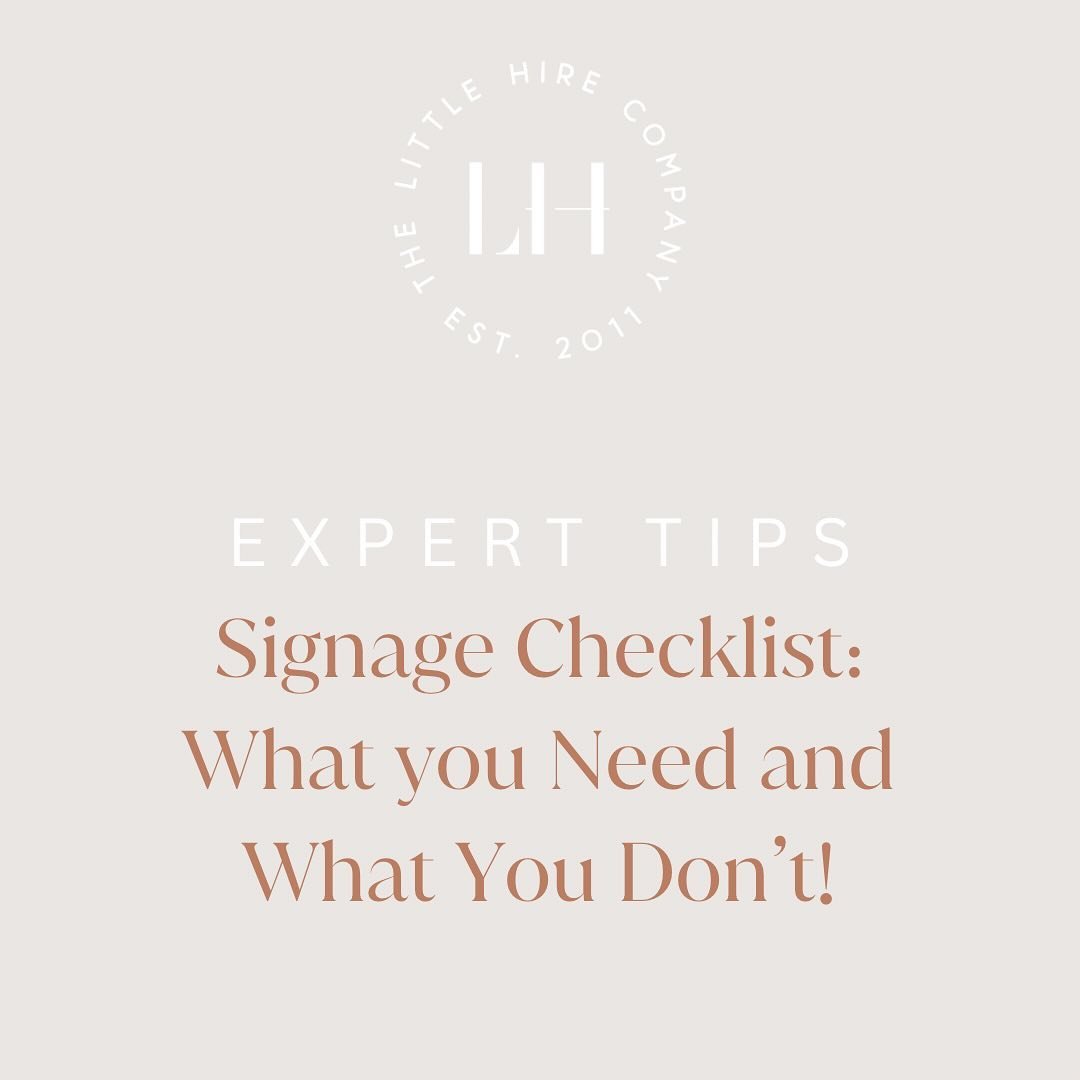 To have signage or not?
 
Signage can be such an afterthought for on-the-day signage and the impact it can have on your day! So, what signage is essential to your wedding and what are the situational and nice-to haves?

To make it simple, we have com