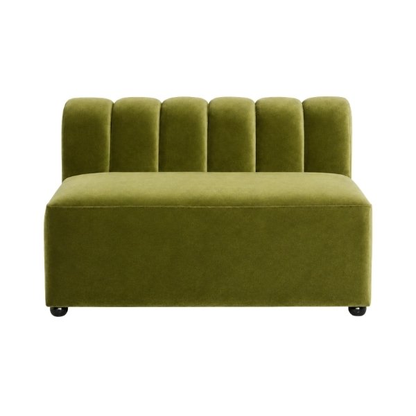 Modular Velvet Sofa in Olive Green