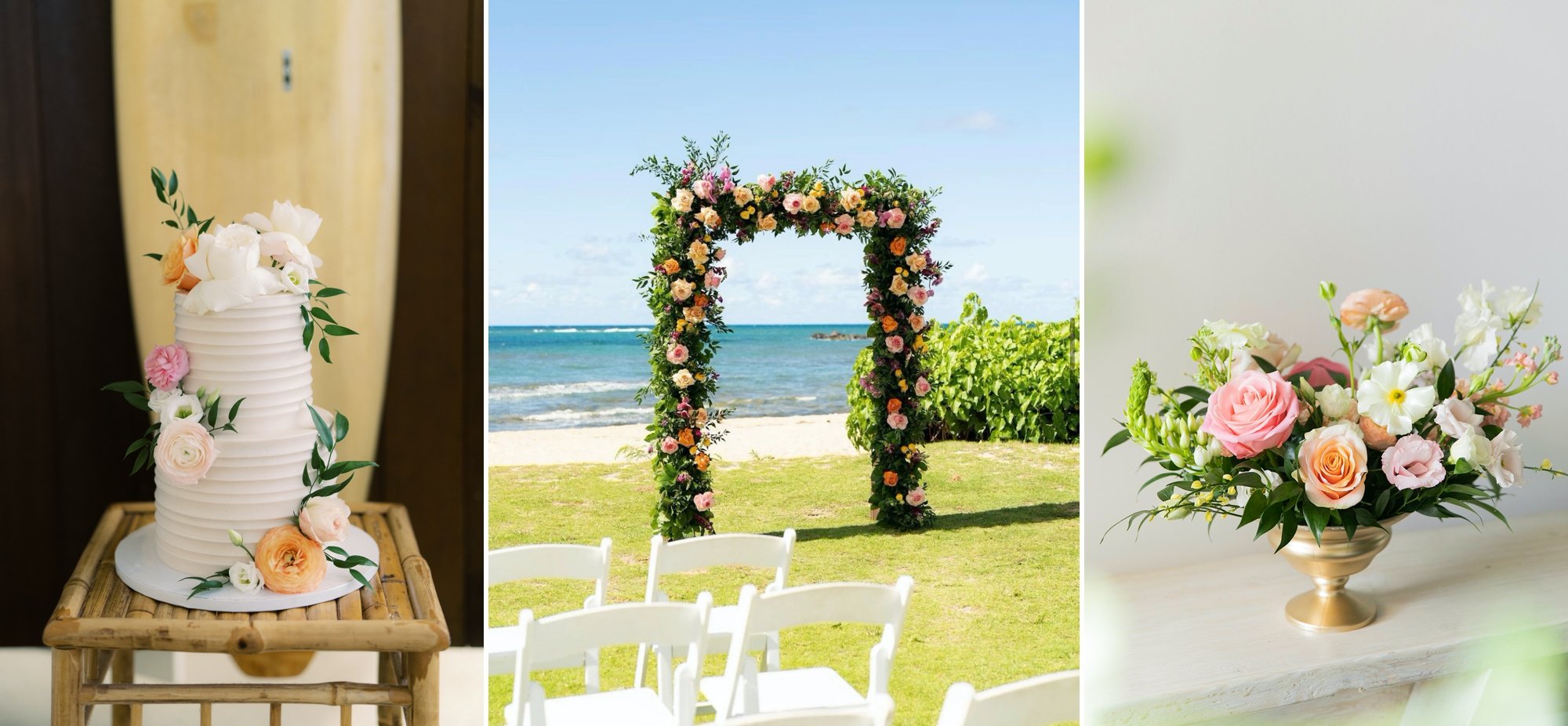  Garden ceremony arch and centerpiece 