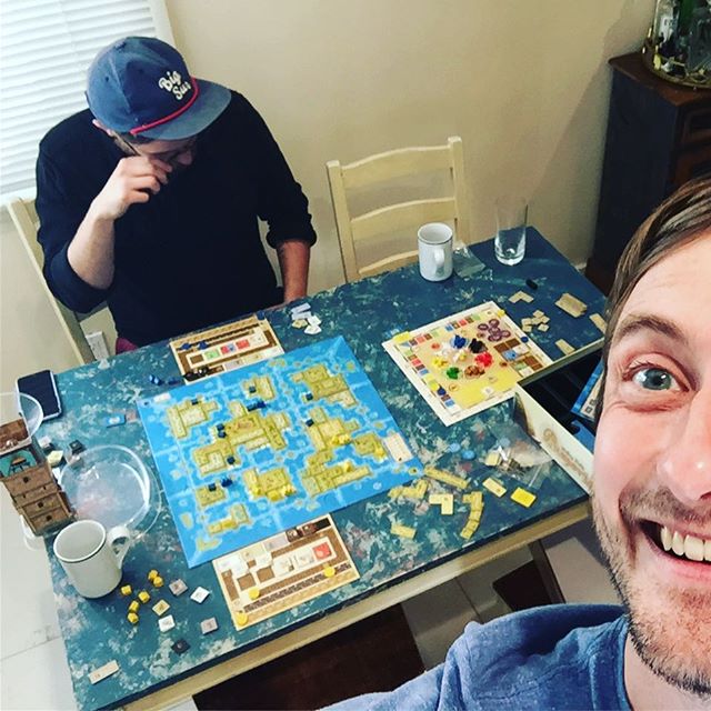 Who else tears up when they win?
///
AMERIGO was just what we expected - pretty Feld-y!!
A lovely little action-selector with a swell cube tower, to boot!
Very interested to see if it holds with more players!
.
.
.
#boardgames
#stefanfeld
@real_queengames
#amerigogame