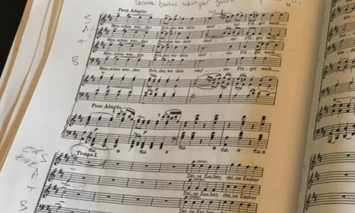 Beethoven's 9th symphony score close up