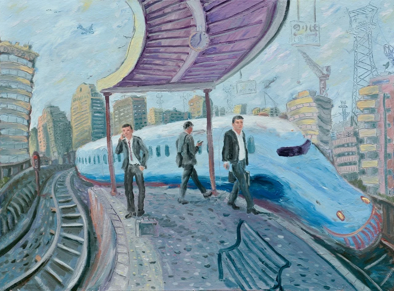 The Arrival of the Shinkansen by Simon Mark