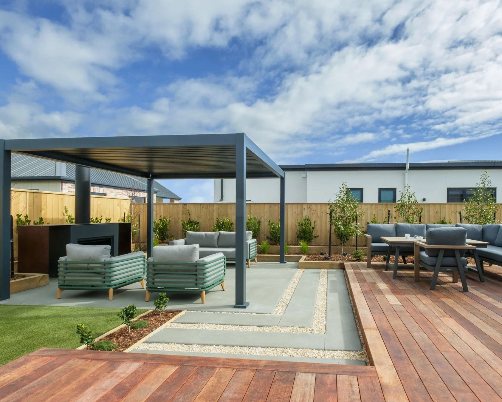 Milestone Homes Nelson knows how to create a great outdoor entertaining area. Get inspired from this backyard which can be viewed at Milestone&rsquo;s new Showhome, 66 Summersfield Blvd, Richmond. 🤩

#newvisionlandscapes #nvl #nvp #nvpools #landscap