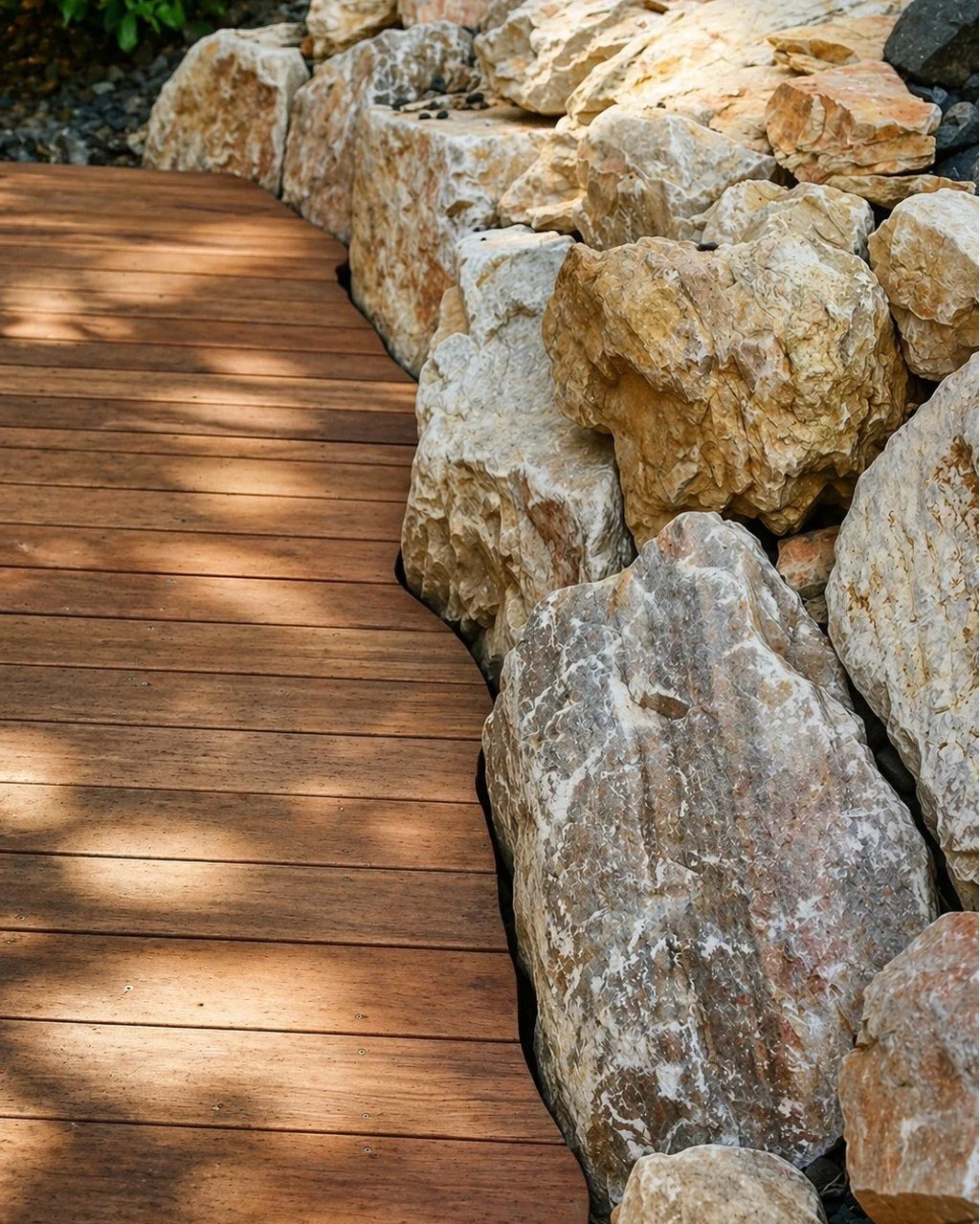 The team showing off their attention to detail. This timber connection follows the natural profile of the stone perfectly!

#newvisionlandscapes #nvl #nvp #nvpools #landscapearchitecture #landscapedesign #nvdesign #teamawesome #teamnvl #nelsontasman 