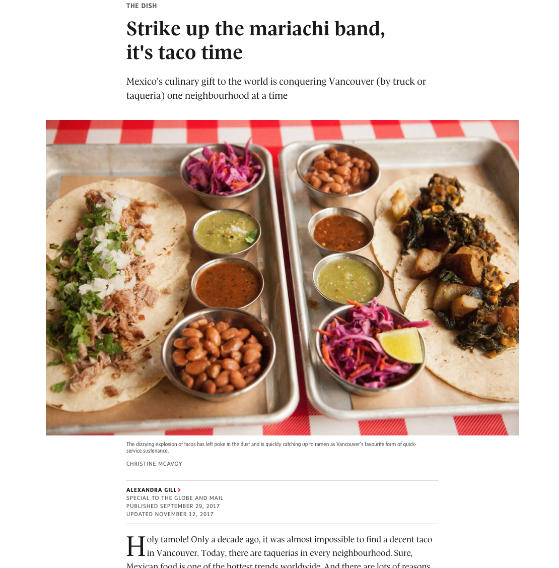 Funny what happens when you google yourself… Shots from Chancho in the Globe & Mail from last year.