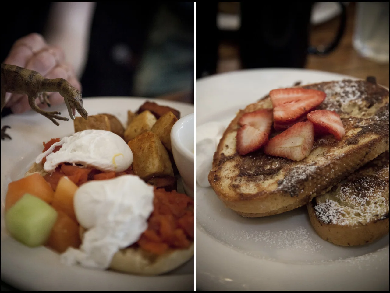 Here’s my brunch blog…we went to The Whip and I had that french toast, which was AMAZING. chorizoyourowneggventure :
The Whip April 07, 2013 Smoked Salmon Eggs Benny; Stuffed French Toast (we went to see Jurassic Park 3D after brunch)