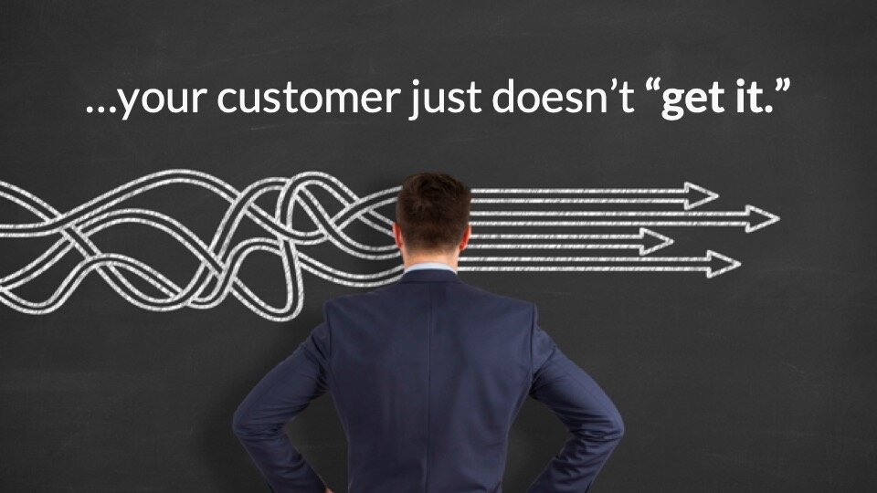  Your Customer Doesn’t get it - a key marketing challenge.   